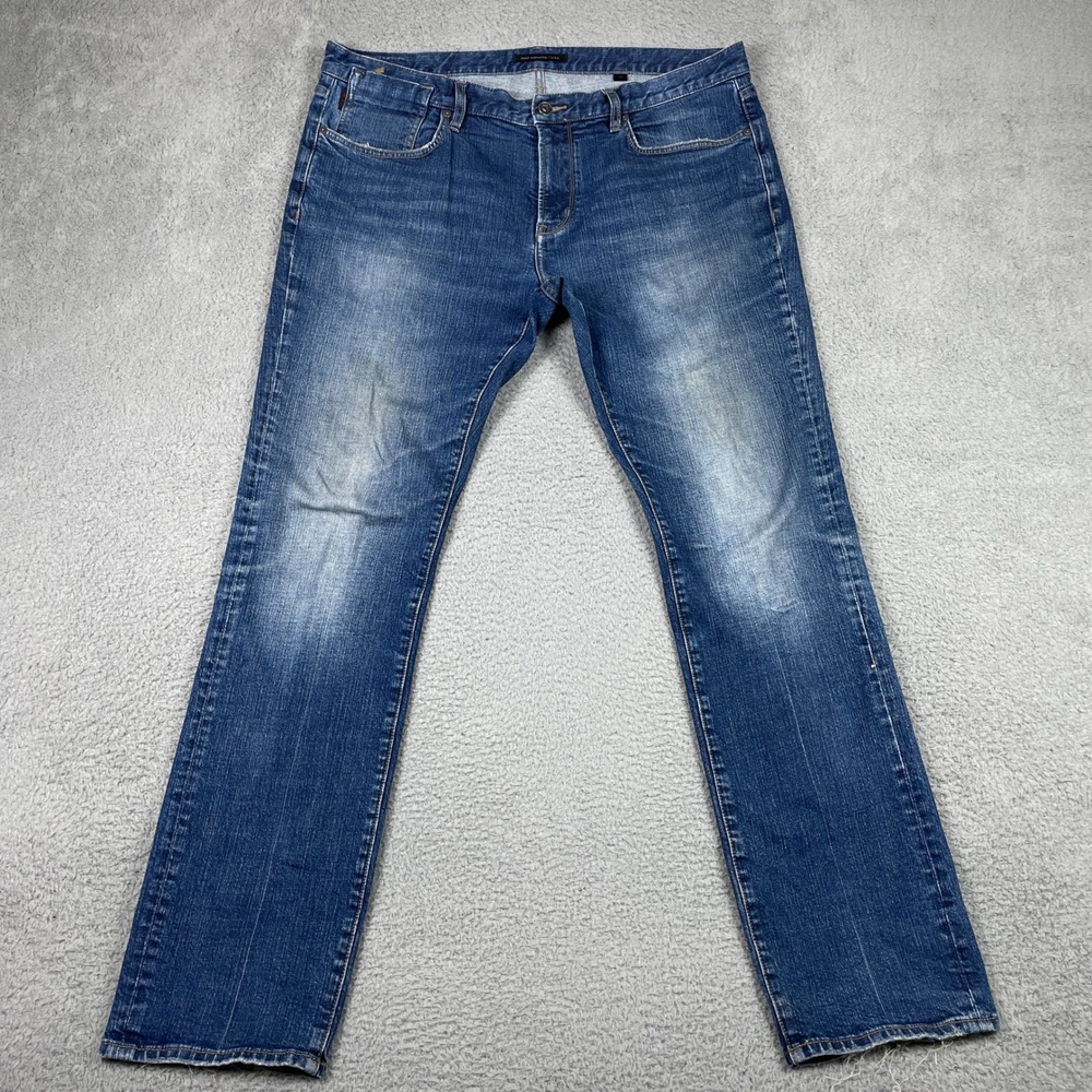 John Varvatos USA Jeans Mens 40x34 Blue Bowery Slim Straight Denim Designer
